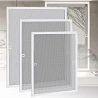 Hengmei Mosquitera para ventana (80 x 100 cm- marco de aluminio- sin taladrar)- color blanco